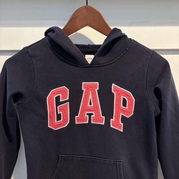 GAP Kids Hoodie Youth Medium 8 Navy Blue Galaxy Logo Pullover Sweatshirt Fleece - Picture 3 of 12